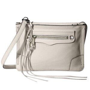 Rebecca Minkoff Megan Crossbody Bag White Leather Strap Gold Accent New With Tag